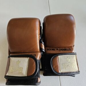 Brown Boxing Gloves with Logo